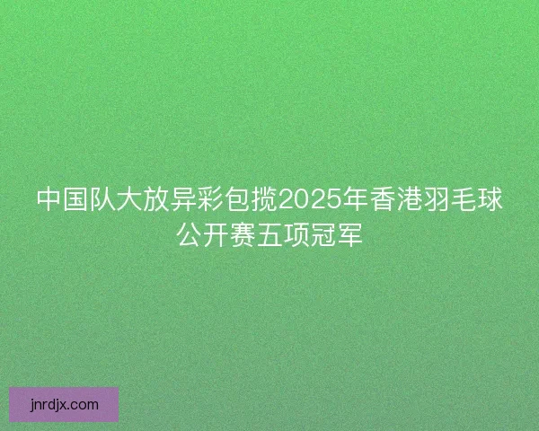 中国队大放异彩包揽2025年香港羽毛球公开赛五项冠军
